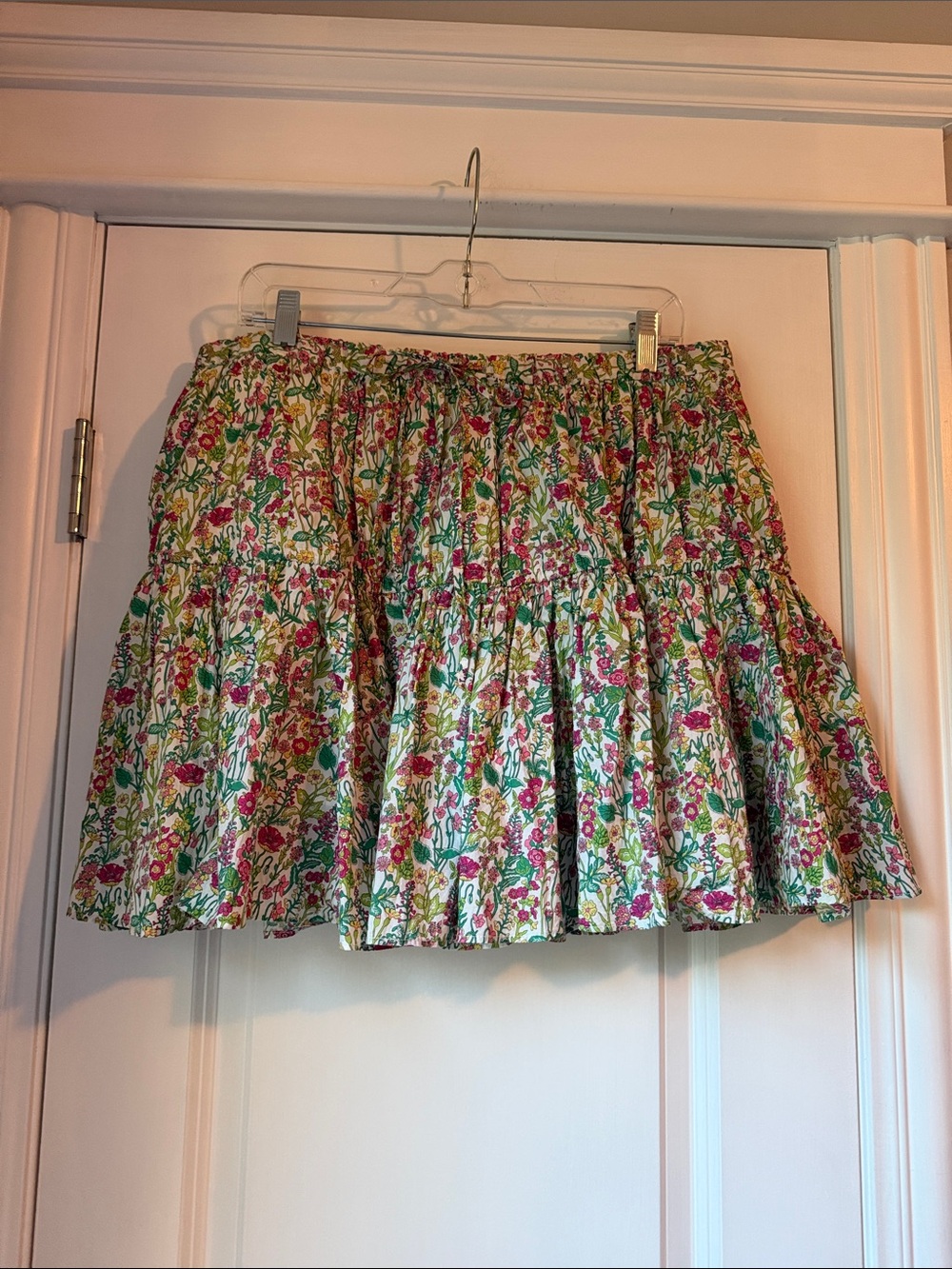 J Crew Liberty of LondonFloral Tiered Mini Skirt - Pink & Green - Large